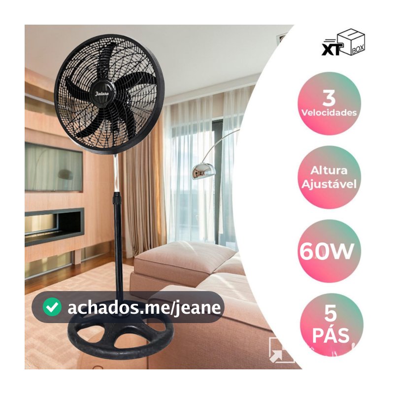 Ventilador De Coluna De Chão 130CM Turbo Vento Forte 3 Velocidades 110v