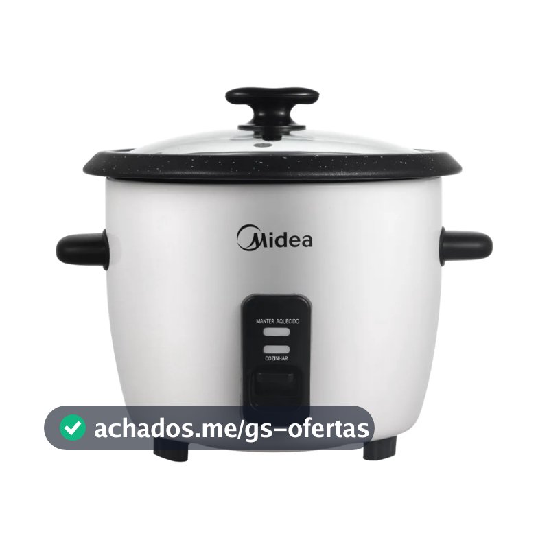 Panela de Arroz Elétrica Midea 2,5L 7 Xícaras Com Tampa de Vidro e Cozimento a Vapor