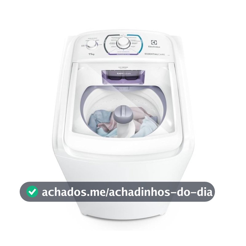 Máquina de Lavar Electrolux 11kg Branca Essential Care com Easy Clean e Filtro Fiapos (LES11)