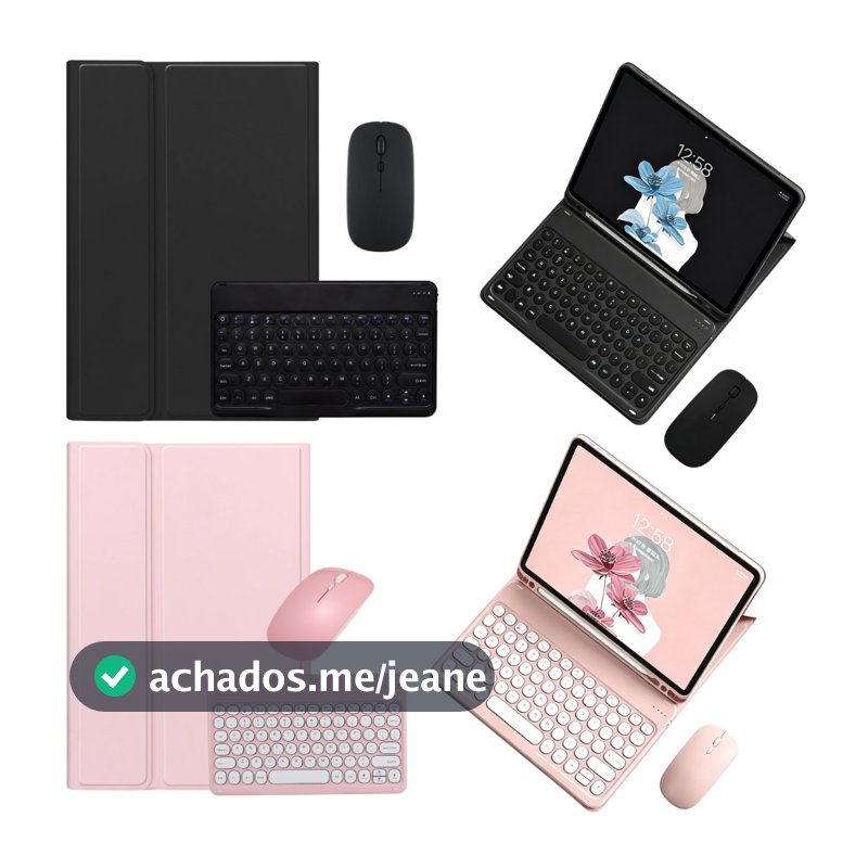 Kit Completo para iPad 11ª Geração A16 10,9" com Teclado Bluetooth Mouse Sem Fio e Capa