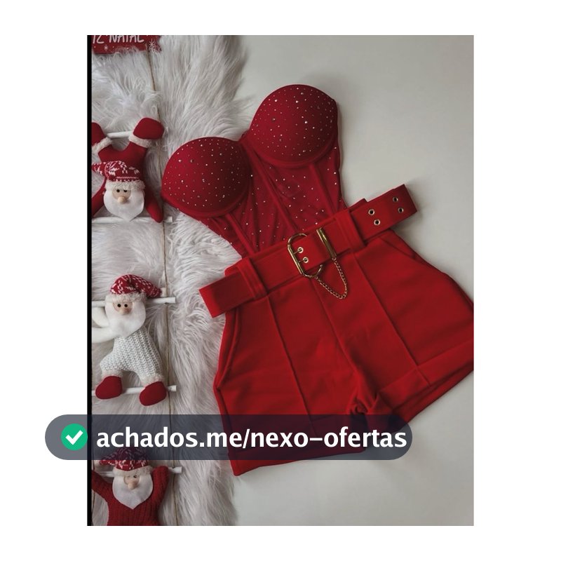 Conjunto Cropped Corset Com Pedraria e Short Cinto