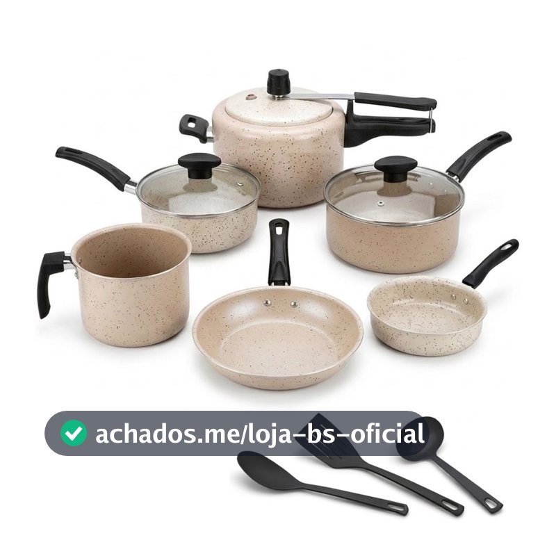 Jogo De 9 Panelas Antiaderente Teflon Com Panela Pressão 2l