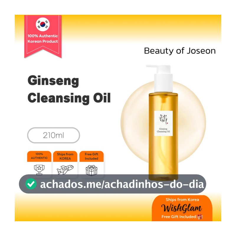 BEAUTY OF JOSEON Ginseng Cleansing Oil 210ml | Limpador De Coreano Para Profunda De Poros E Remoção De Maquiagem À Prova D'água