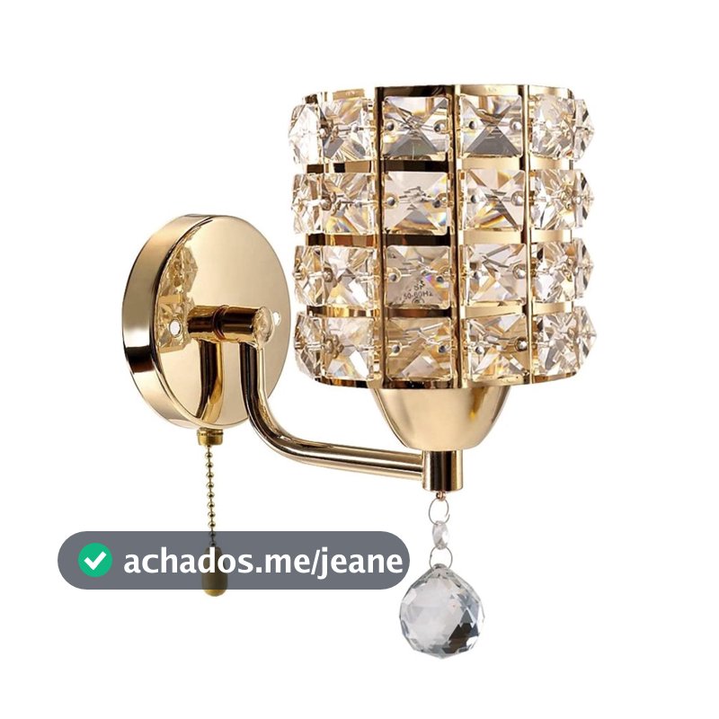 Arandela luminária de parede decorativo de cristal moderna luxuosa