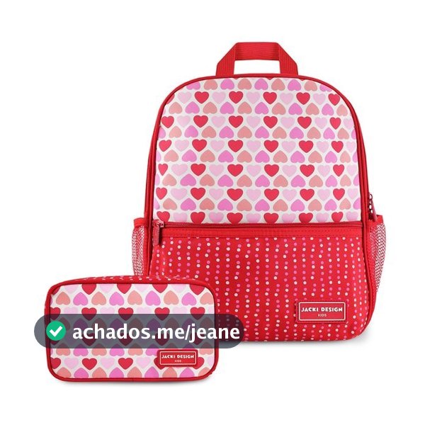 Conjunto Estojo Tamanho Médio Rosa Sapeka e Mochila Sapeka - Jacki Design