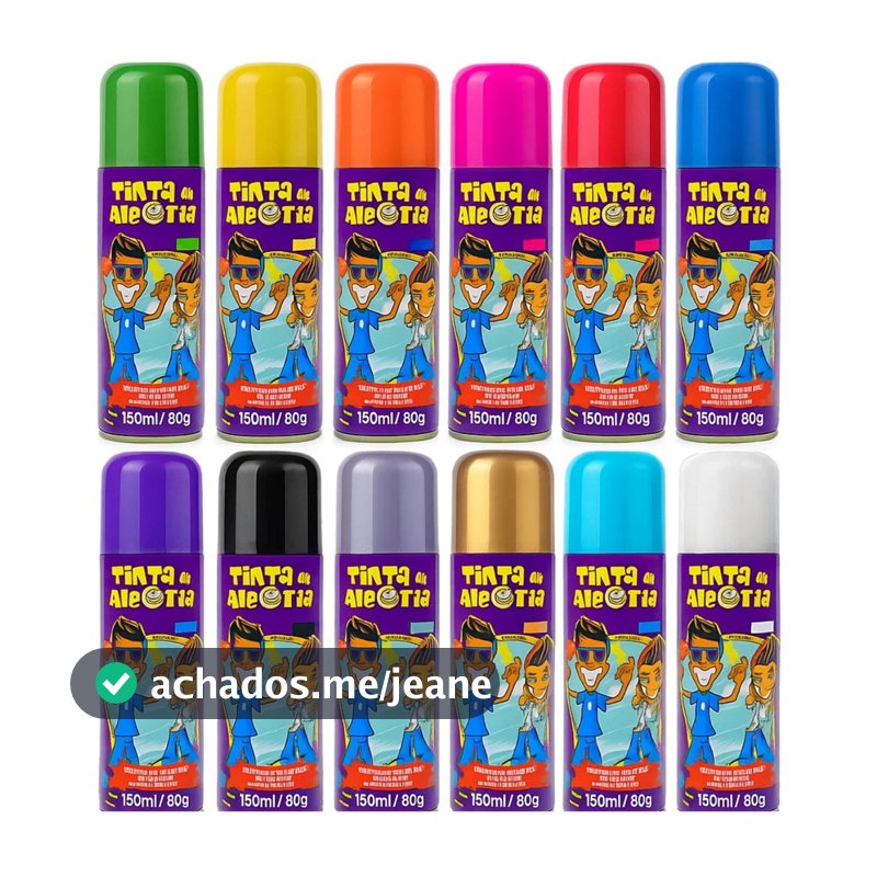 Tinta Spray para Cabelo 150ml Coloração Temporária Infantil Adulto Cabelo Maluco Carnaval Festa