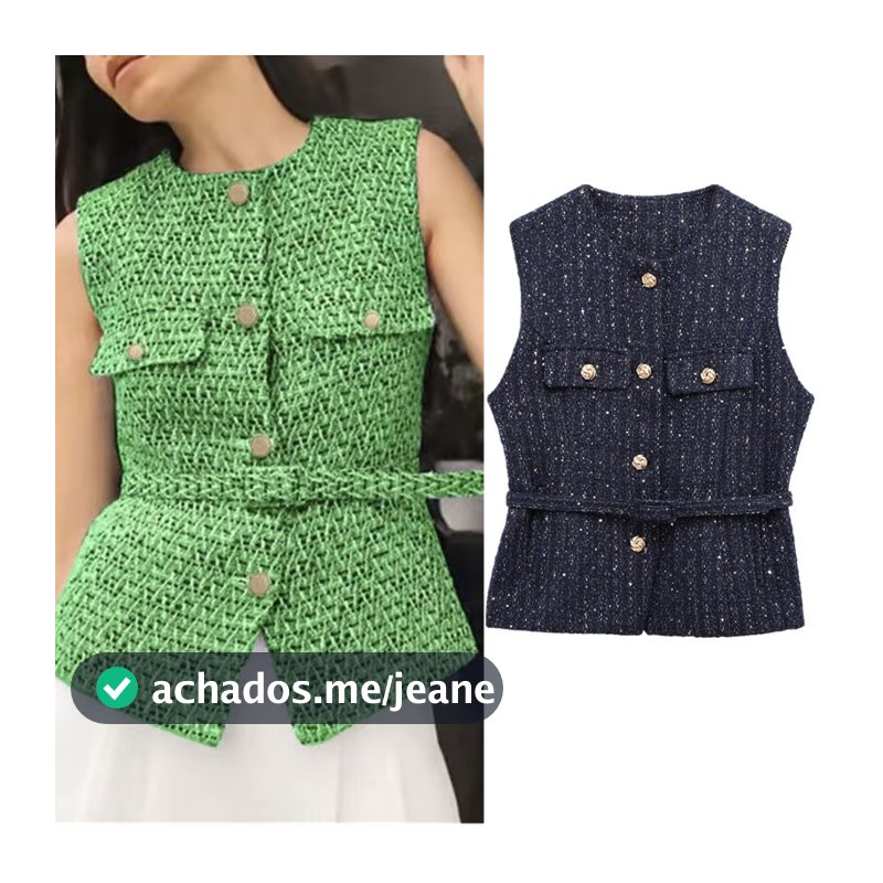 Novo produto estilo mais vendido com colete texturizado com cinto2132728401