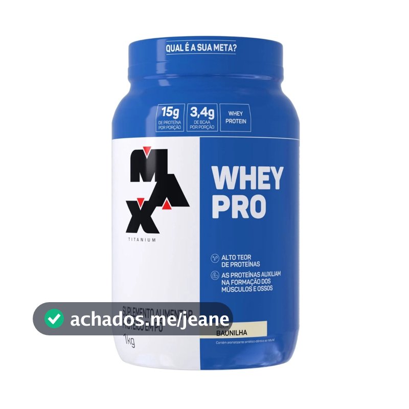 Whey Pro Pote 1kg Sabor Baunilha Max Titanium