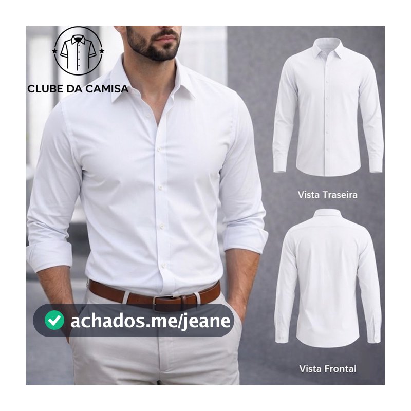 Camisa Social Masculina Manga Comprida Escritório Casual De Boa Qualidade Slim Fit Com Elastano