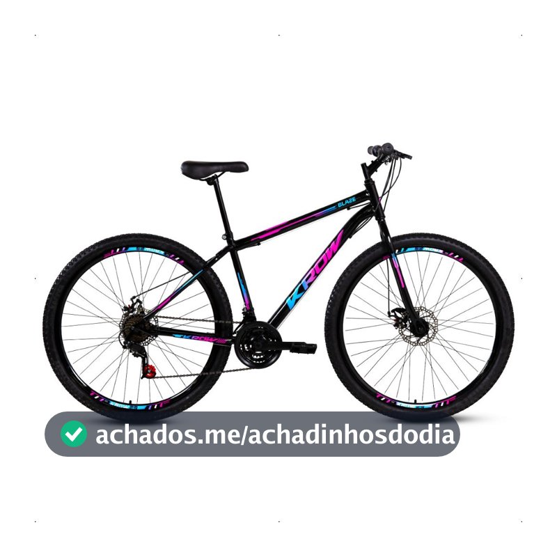 Bicicleta Aro 29 Aço Carbono Freios A Disco 21 Marchas Krow Bikes Para o dia a Dia Passeio