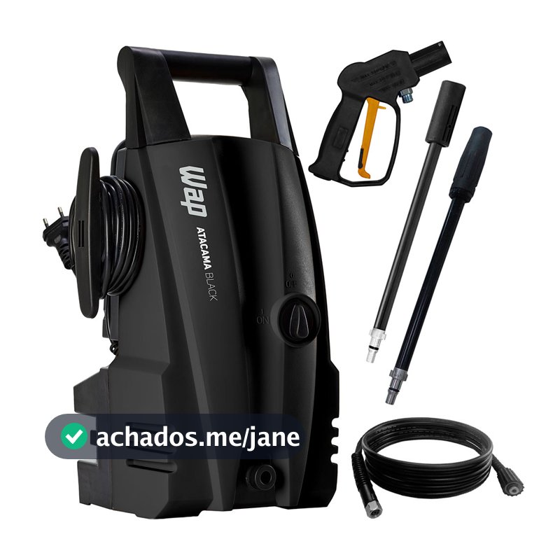 Lavadora de Alta Pressão WAP Atacama Black Potência 1400W Pressão 1500PSI Motor Universal