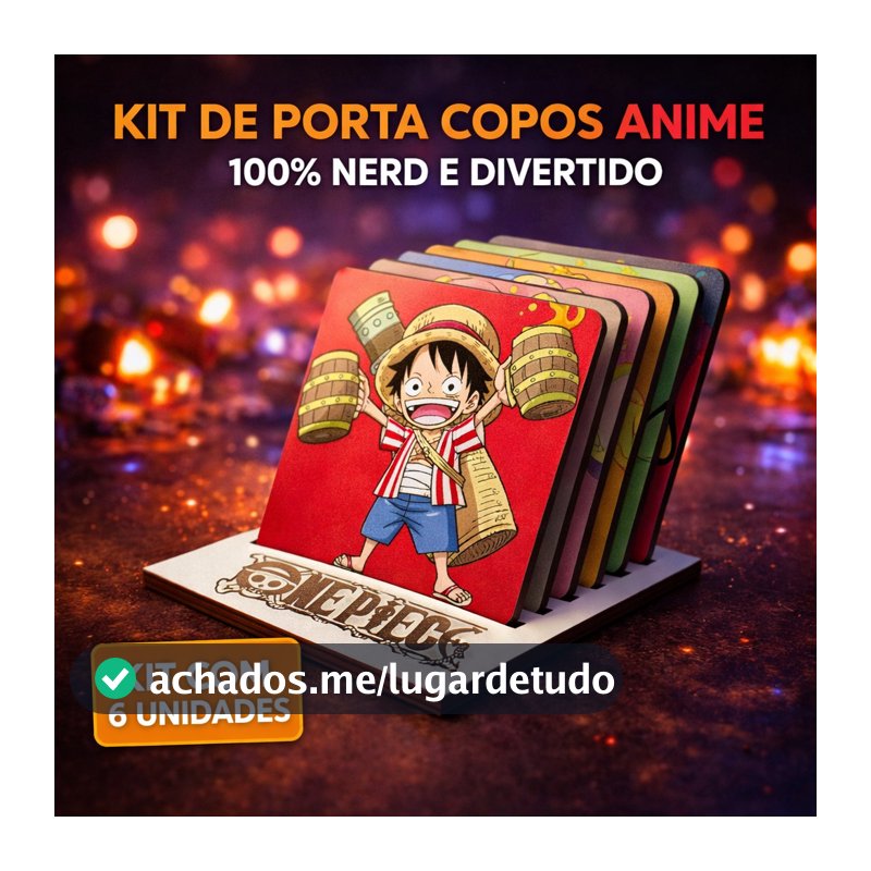 👉 Kit Porta Copos Anime 6 Unidades – Decoração Geek