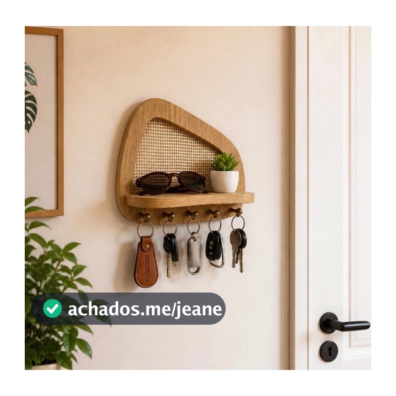 Porta Chaves orgânico de MDF Decoração Boho Organizador de Chaves