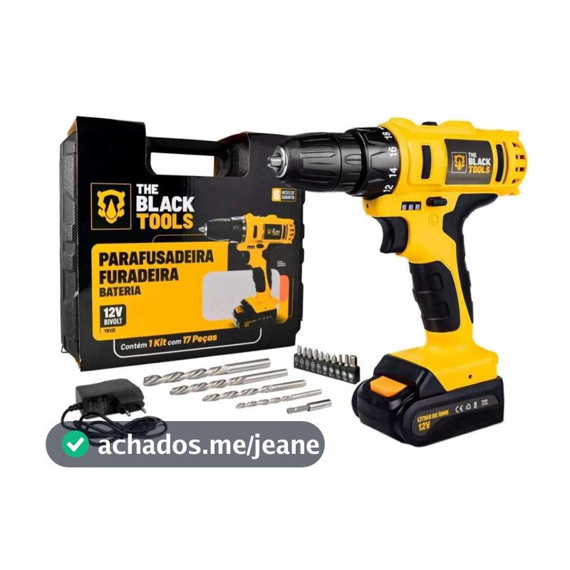 Parafusadeira Furadeira bateria 127v The black tools
