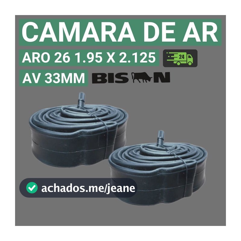 Câmara de Ar Bicicleta 26 1.95/2.125 Câmara de Ar Bike Câmara de Ar Bison Av33 PRESTA