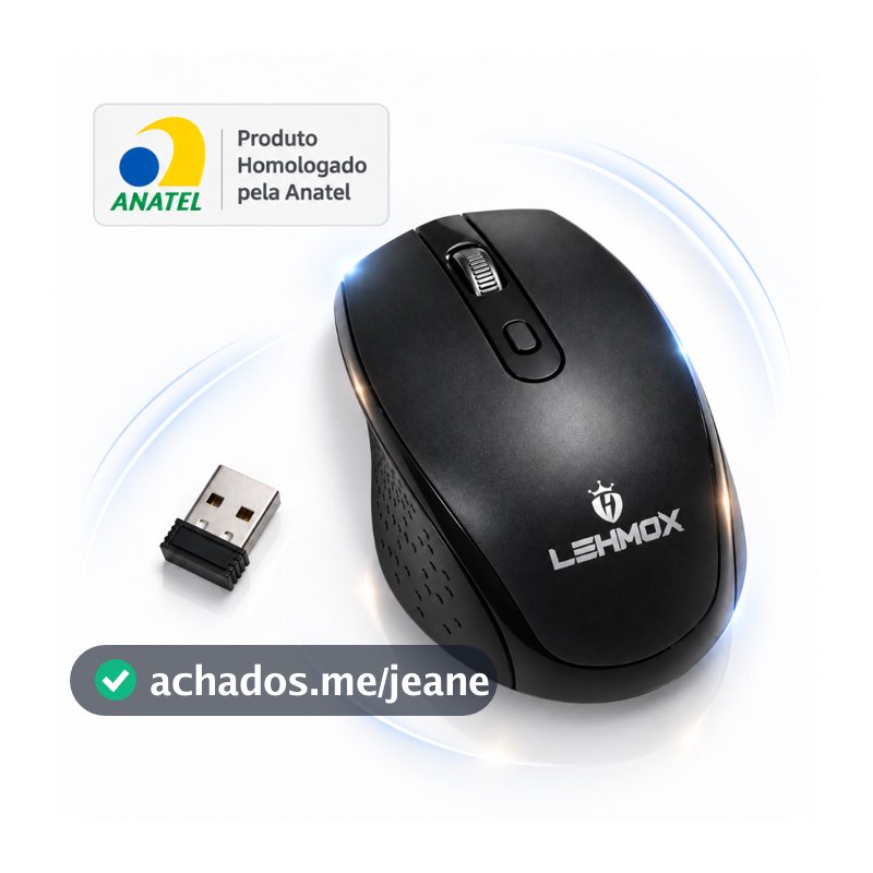 Mouse Sem Fio Bluetooth 5.4 USB Recarregável Silencioso Lehmox LEY-172 1600 DPI para PC Notebook