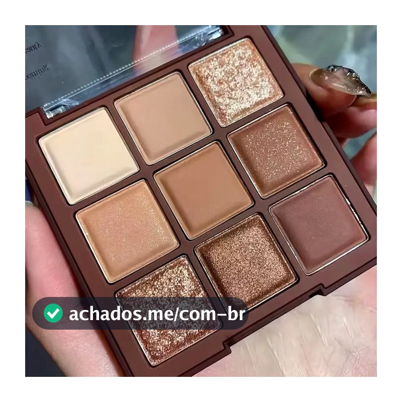 Paleta De Sombras De Chocolate-9 Tons De Marrom natural E Dourado , Com Brilho Efeitos Foscos , Maquiagem Duradoura Para