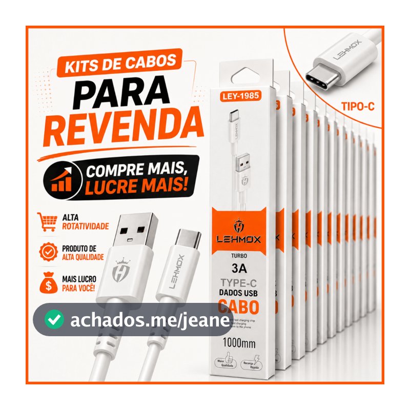 Kit 5/10/15 Cabo Carregador Tipo C Cabo de Celular USB tipo C