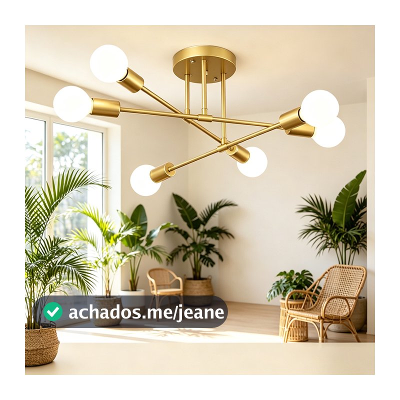 Lustre Semi-Embutido Moderno e Sofisticado em Ferro para Sala Estar Quarto Suite Corredor Cozinha