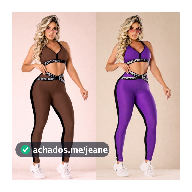 Conjunto Fitness Feminino Top e Legging Com Cós de Elástico Academia Musculação