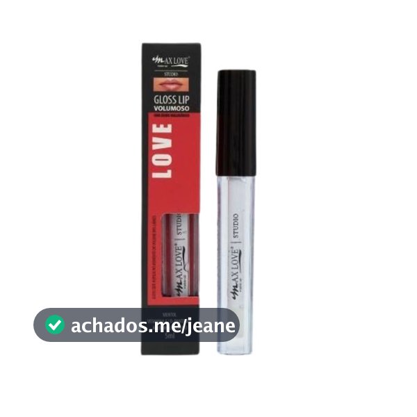 Batom Lip Gloss labial volumoso 01 Max Love brilho conforto durabilidade maquiagem aumenta boca