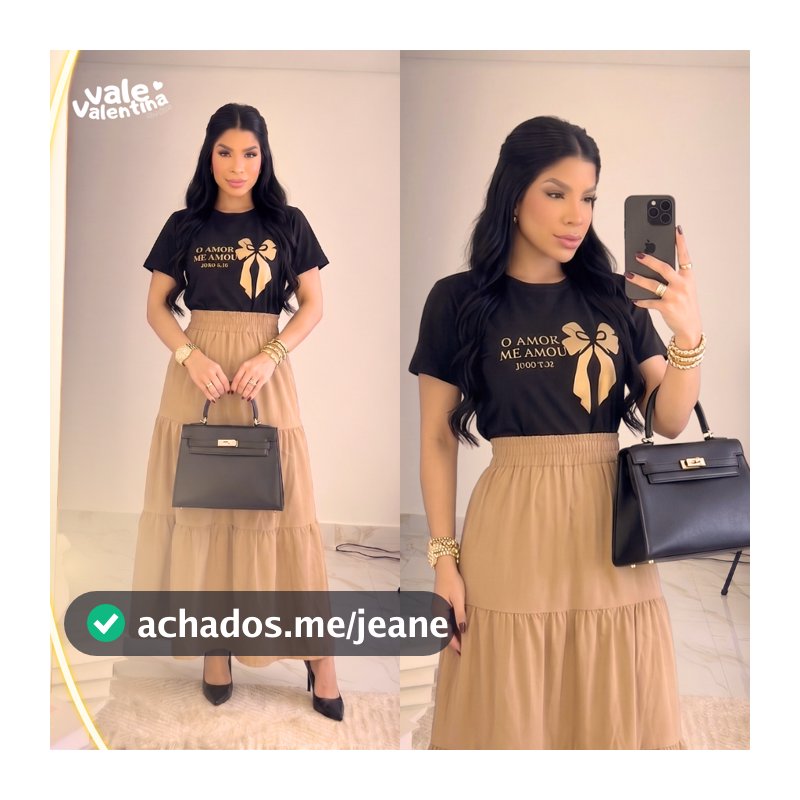 Conjunto Feminino Evangélico Alfaiataria Modesta | Saia longa+ Blusa 100% Algodão | Elegante, Chic, Culto e Dia