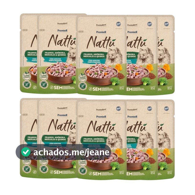 Premier Nattu Sachê Cães Ad Porte Peq Frango Abóbora 10UN