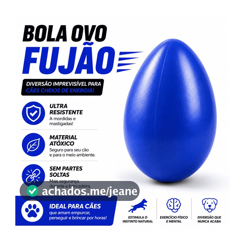 Brinquedo Pet Ovo Fujão Resistente Bola Interativa Anti-Estresse