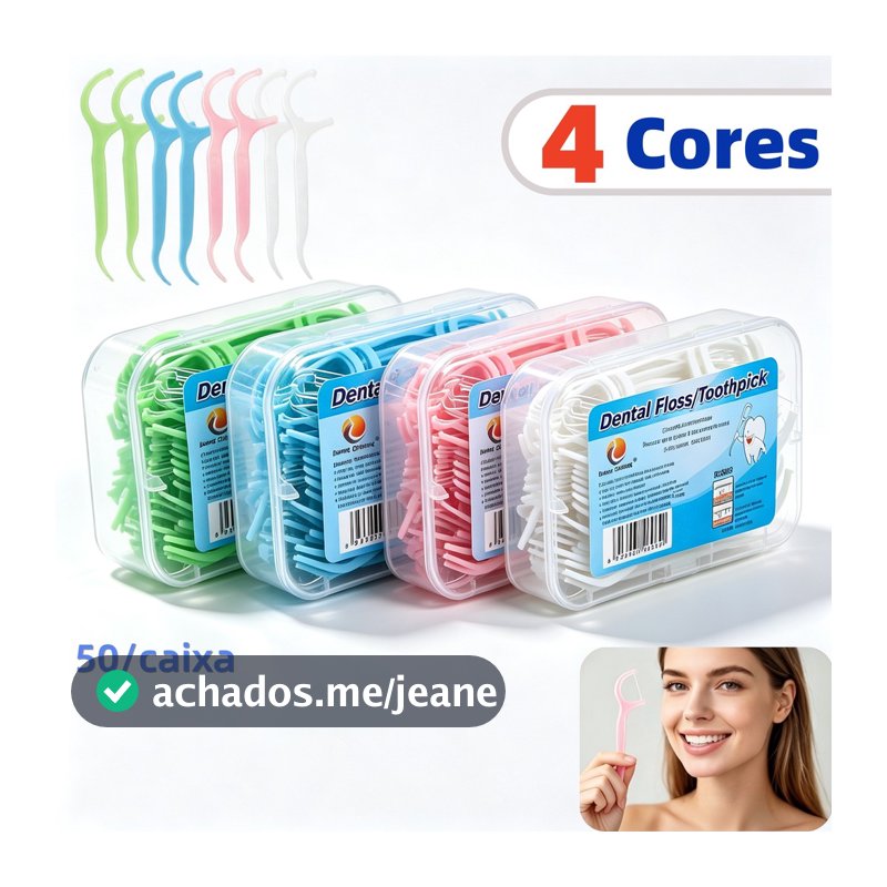 Black Friday Chegou! Kit com 50/250 Unidades de Fio Dental Infantil em Formato de Arco Ultra Fino