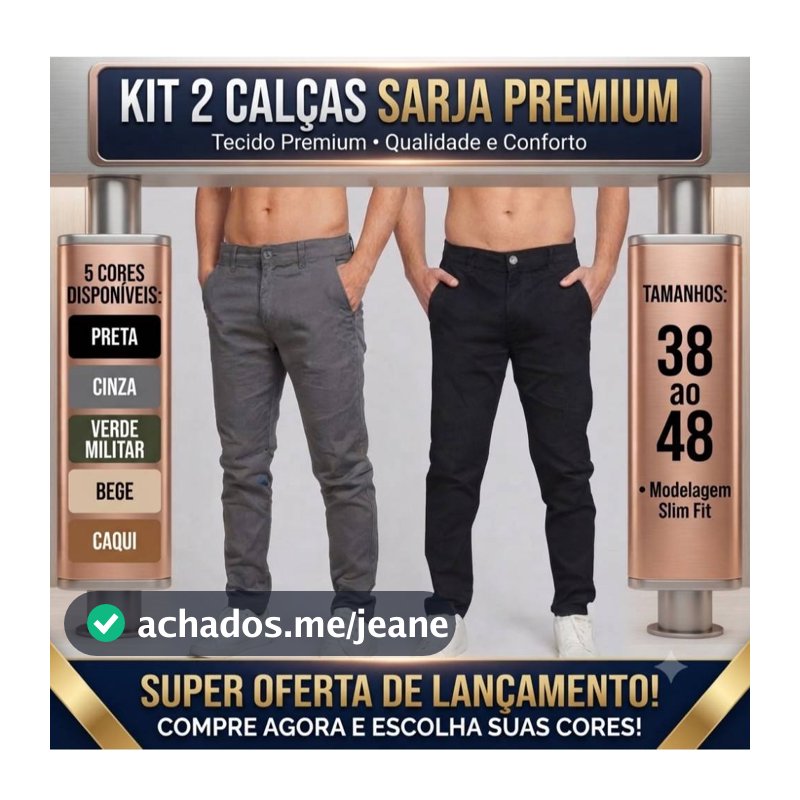 Kit 2 Calças Sarja Elegante A Tendência que Une Funcionalidade e Autenticidade