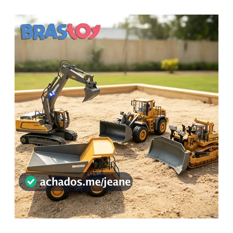 Brastoy Brinquedo Máquina Escavadeira Recarregável Com Controle Remoto