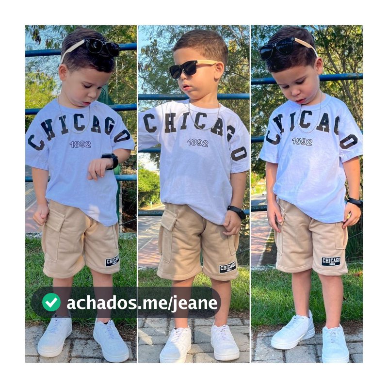 Conjunto Infantil Masculino De Verão - Camiseta + Bermuda Veste De 2 Ao 12 Anos