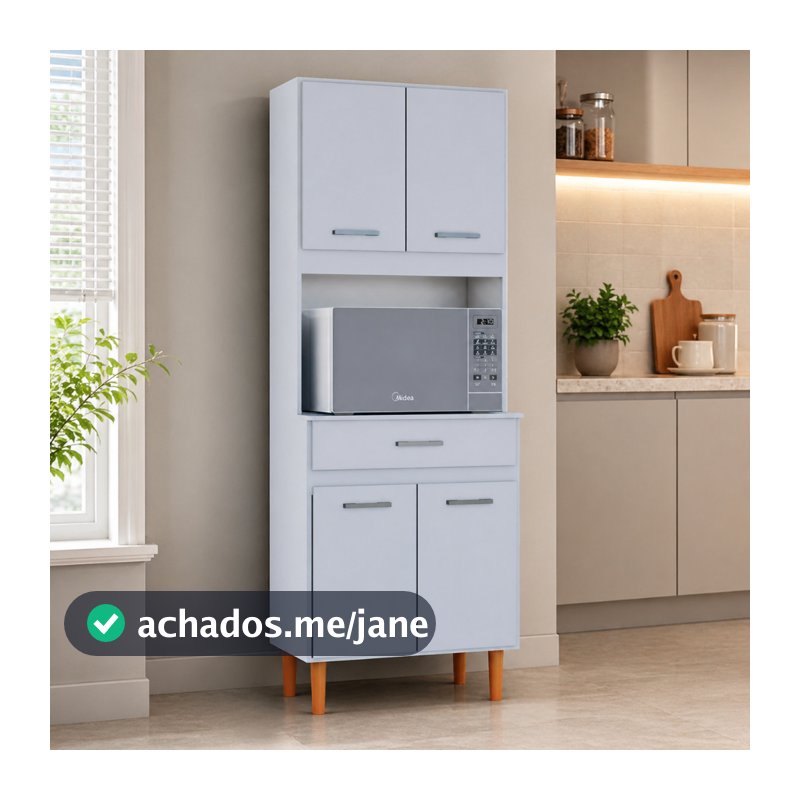 Armário Torre 4 Portas Bonatto Praticidade e Organização Impecável Cozinha Moderna