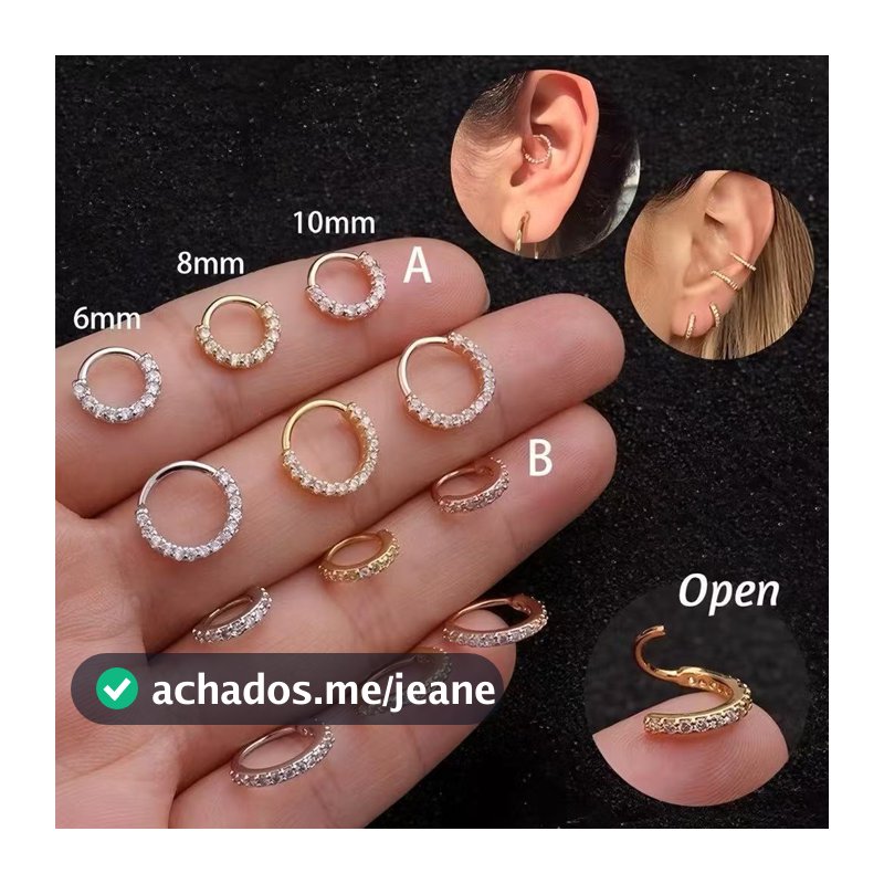 Brincos de Nariz de Prata 925 e Aço Inoxidável - Sem Irritação na Pele | Bijuterias Masculinas e Femininas para Presente