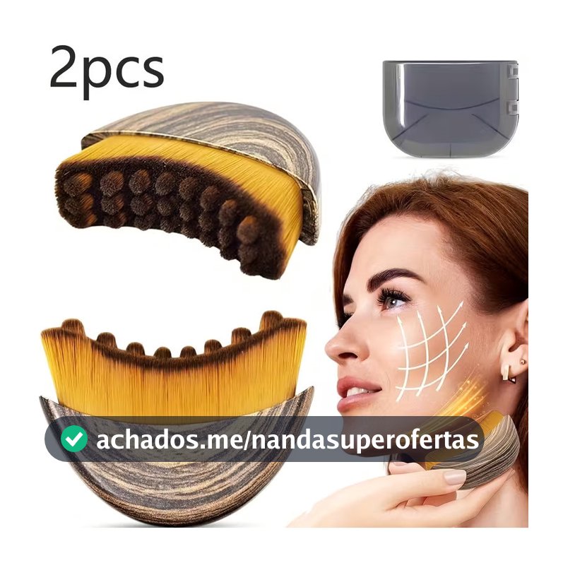 Escova de Drenagem Linfática para Rosto e Corpo, Ferramenta de Massagem Ergonômica, Adequada para Contornos da Pele, Rel