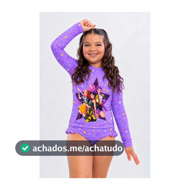Biquine Feminino Infantil Huntrx Guerreiras do K Pop com proteção uv