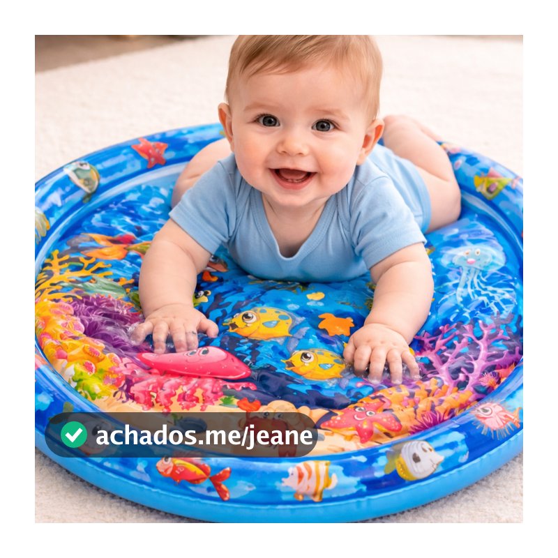 Tapete Sensorial Infantil Inflavel e com Agua Bebe Tummy Time Sensorial Menino Menina Unissex