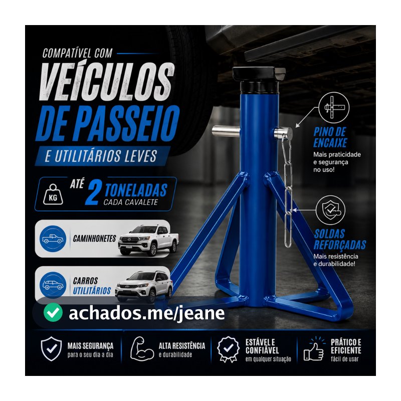 Kit 2 Cavaletes Automotivo Tripé | Preguiça 2 toneladas