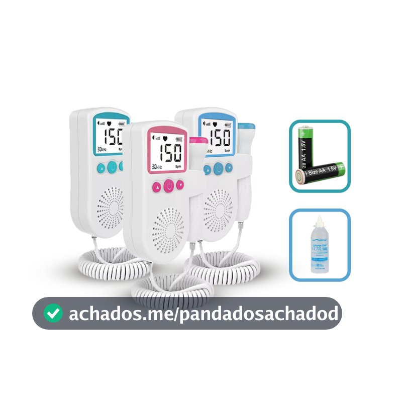 Kit Doppler Fetal Sonar Batimento Bebe Ultrassom + Gel + Pilha Monitor Frequencia Cardiaca  Brinde