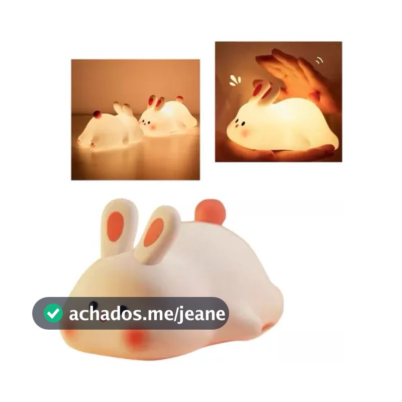 Luminária de Mesa Infantil Bichinhos Recarregável Toque Touch em borracha de silicone – Lâmpada Noturna Fofa e Macia