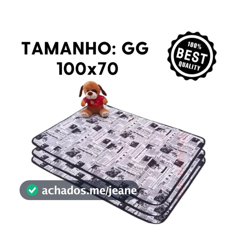 Kit 3 Tapetes Higiênico estampa jornal Lavável Super Absorção 300 Lavagens 100x70