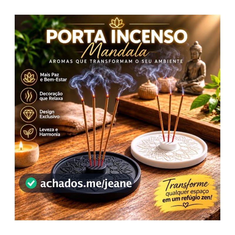 Porta incenso Suporte para Incenso Incensário Porta Incenso Zen Mandala Incensário Redondo Boho Zen Minimalista
