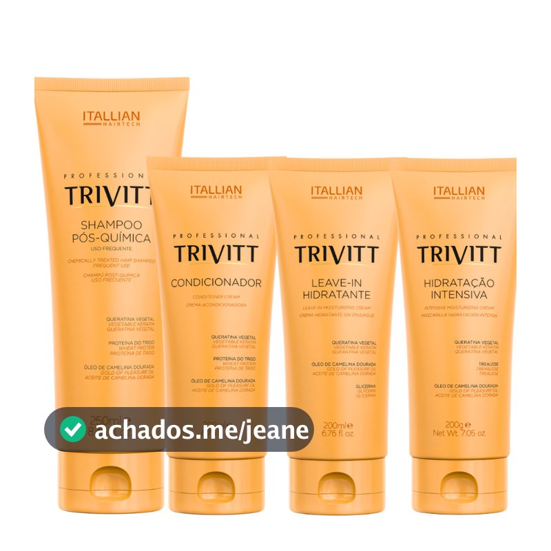 Kit Trivitt Itallian Color Shampoo Leavein Hidratacao Condicionador