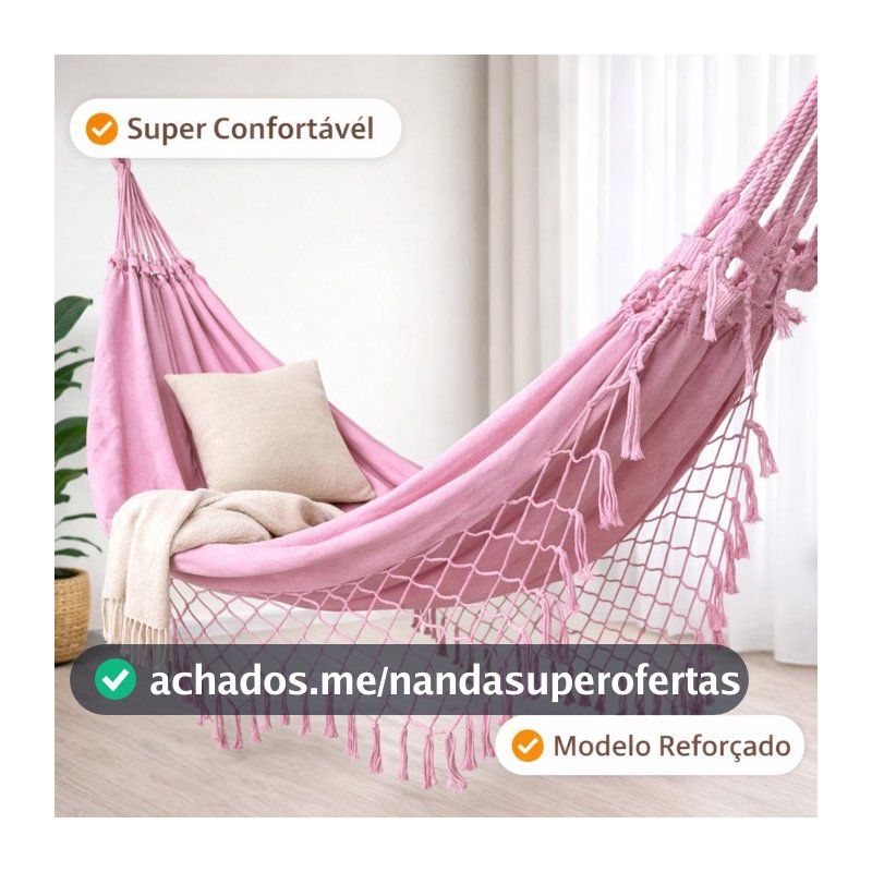 Rede de Descanso Dormir Casal Luxo Confortável Algodão Reforçada Decorativa