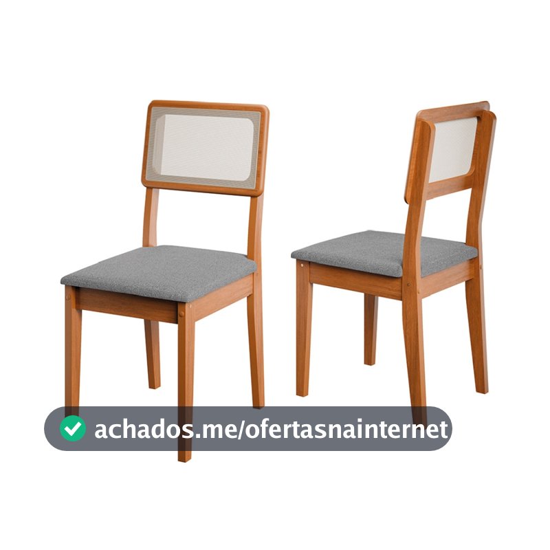 Conjunto 2 Cadeiras Encosto em Tela Sala de Jantar Santiago Dobuê