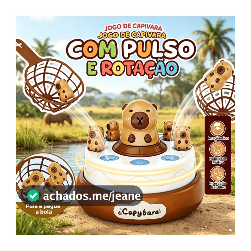 Brinquedo Infantil Pato Saltitante | Interativo Educativo para Família, Capivara, com Redes de Captura, Ótimo Presente