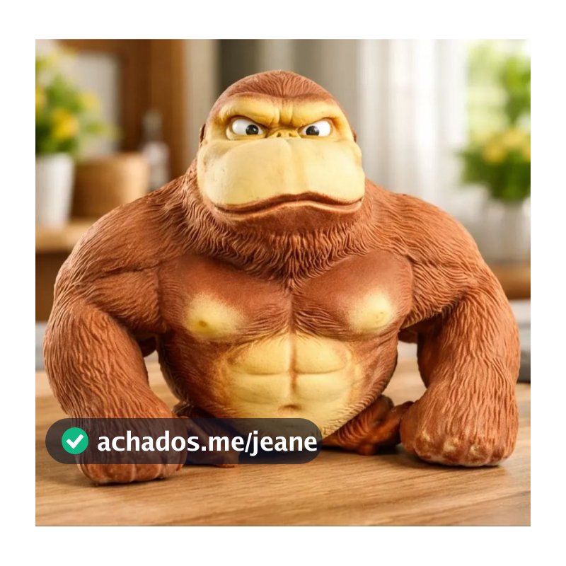Macaco Gorila Estica e Esmaga Brinquedo Kong Indestrutível Squish Sensorial Antiestresse Pequeno/Médio/Grande