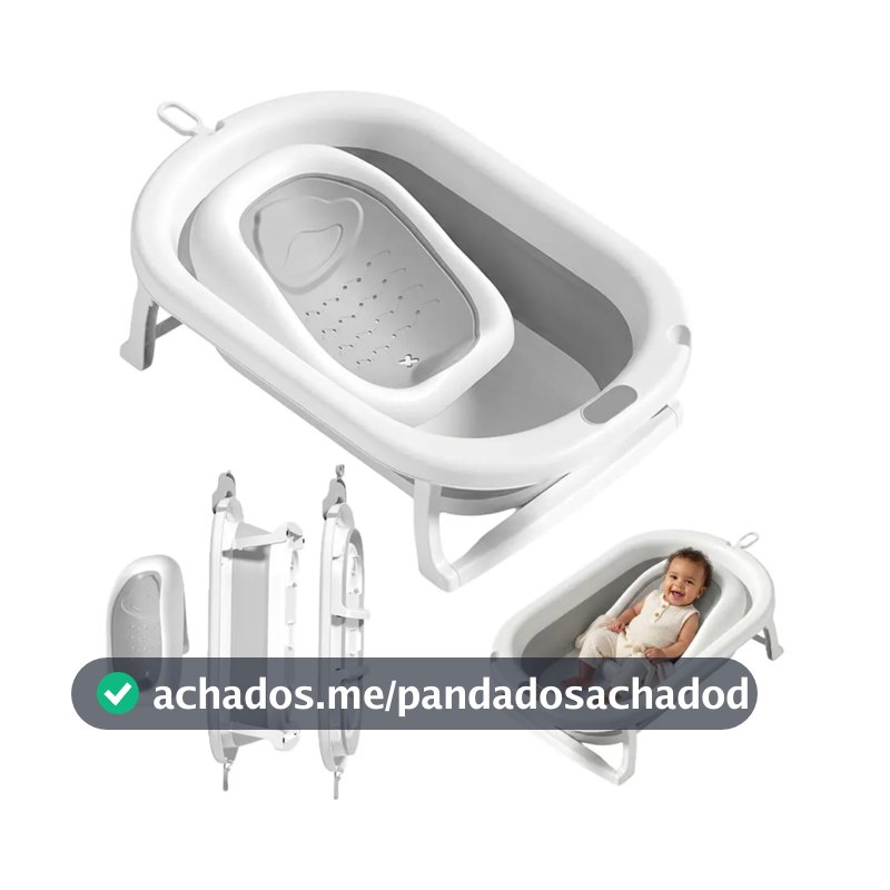 Banheira de Bebe Infantil Dobrável Portátil Enxoval Encosto Antiderrapante Pipdip