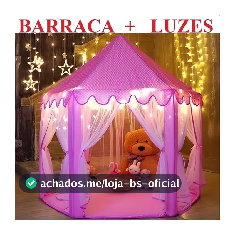Barraca Infantil Tenda Cabana Castelo Princesas+Luzes Led+Promoçao