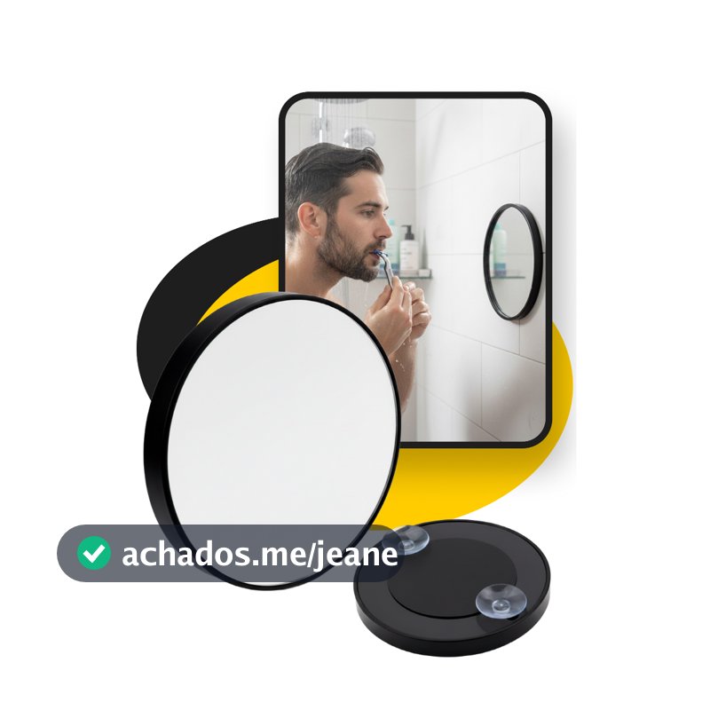Espelho Para Fazer Barba No Banho Com Ventosa Box Aumento 5x